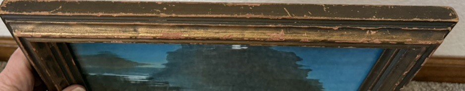 1920’s era Framed Glacier National Park St. Mary’s Lake Boat Exceptional Color!