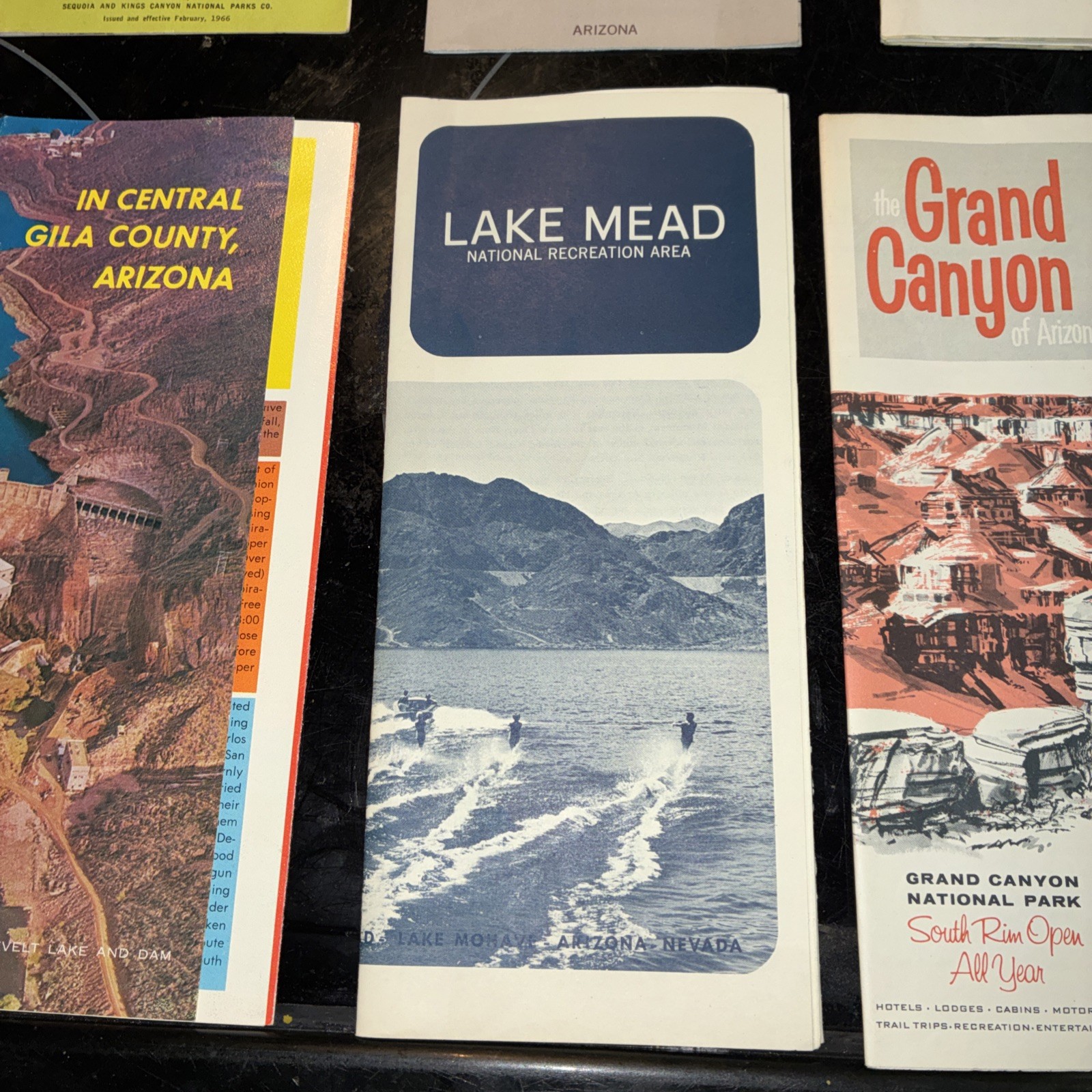 1966 Lot Of 6 National Park Brochure Grand Canyon Sequoia Mead Others
