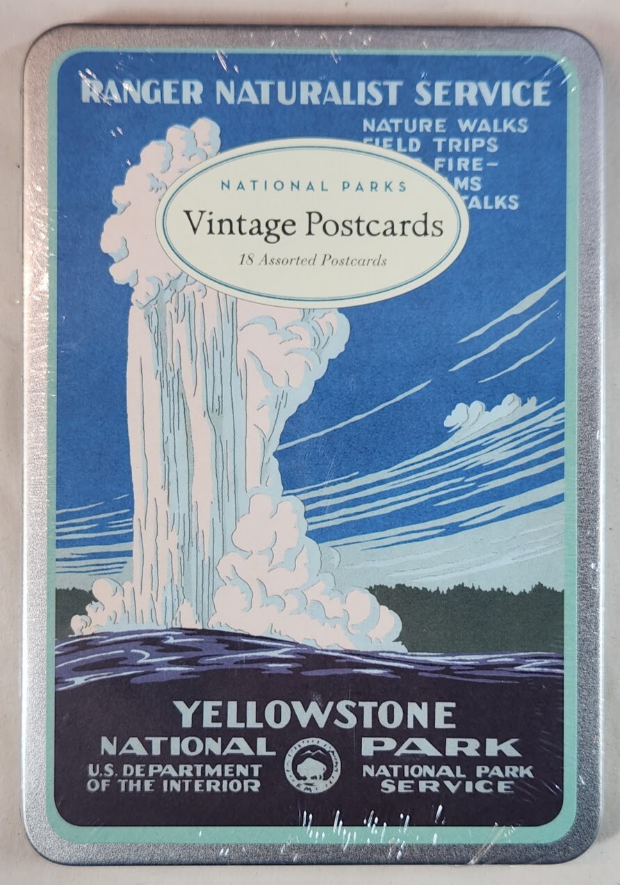 Cavallini Vintage NATIONAL PARKS Postcards Assorted 18 Count Keepsake Tin NIB