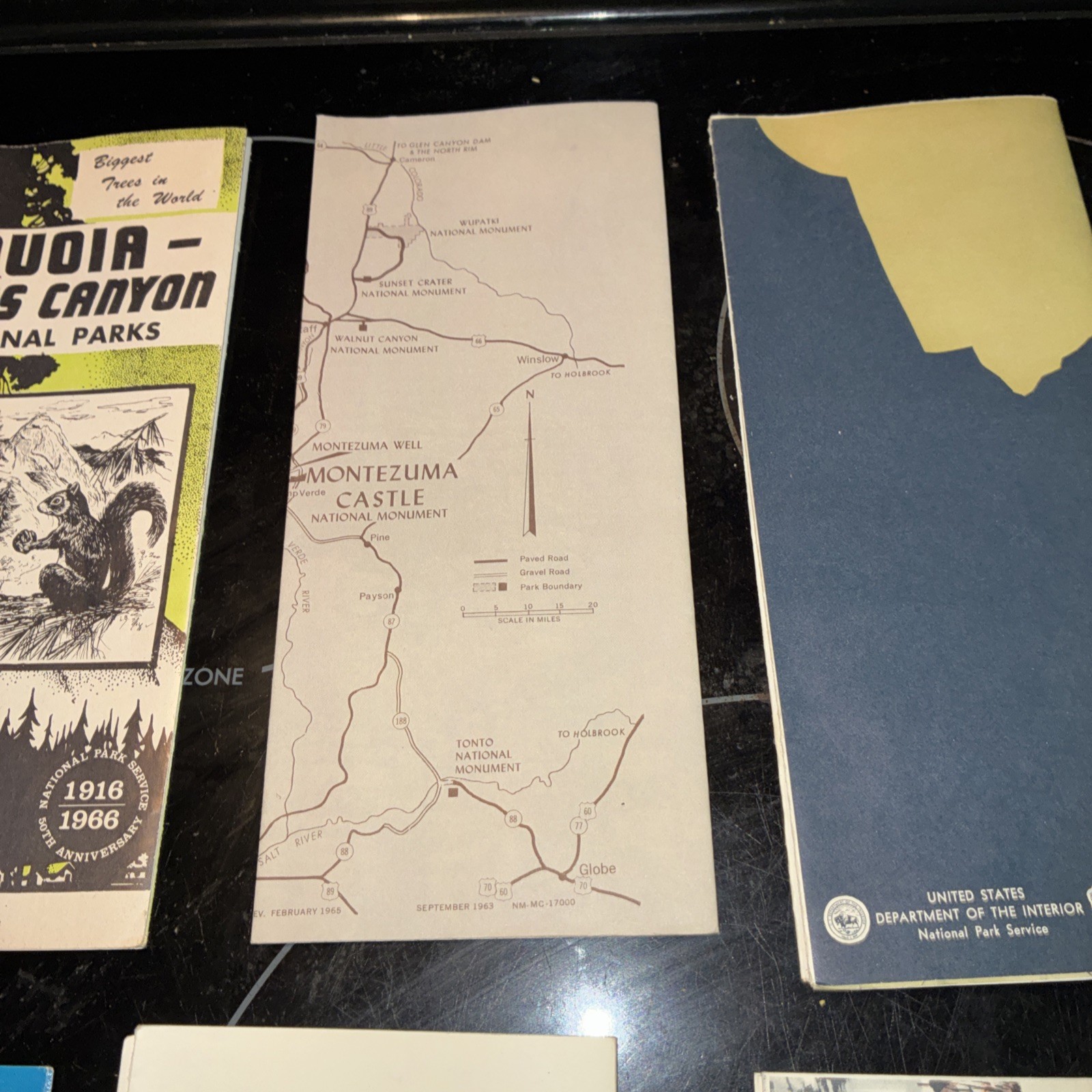 1966 Lot Of 6 National Park Brochure Grand Canyon Sequoia Mead Others