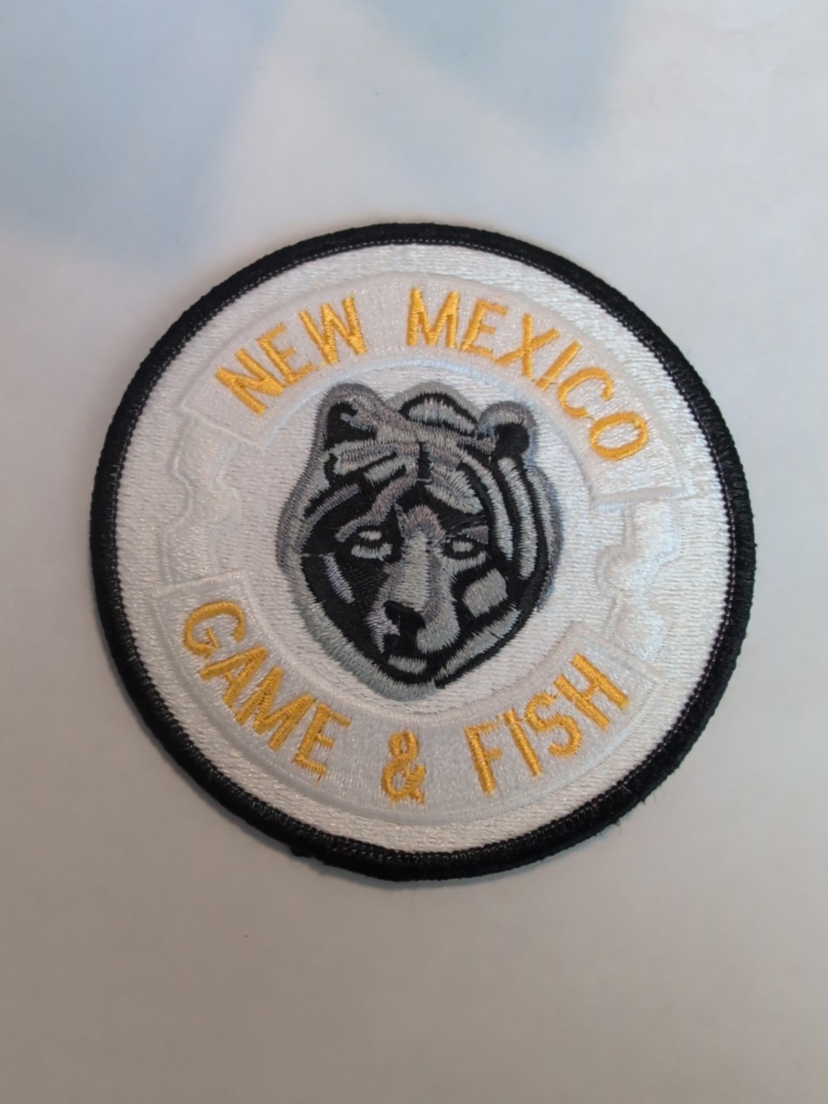 New Mexico Game&Fish Black Silver Bear White Gold Embroidered Patch