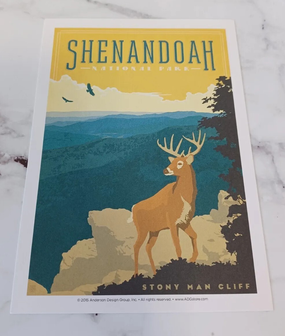 Shenandoah National Parks 100th Anniversary Illustrated Print Post Card