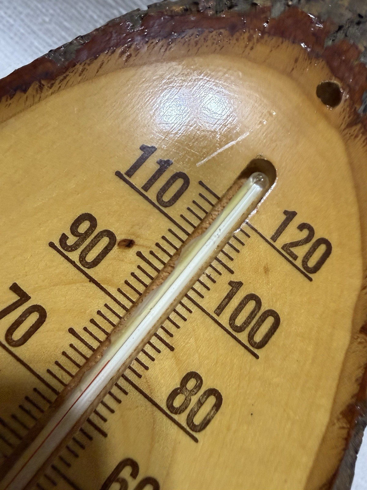 Vtg. “GREAT SMOKY MOUNTAINS” 11.75” Collector Wood Slice Wall Thermometer