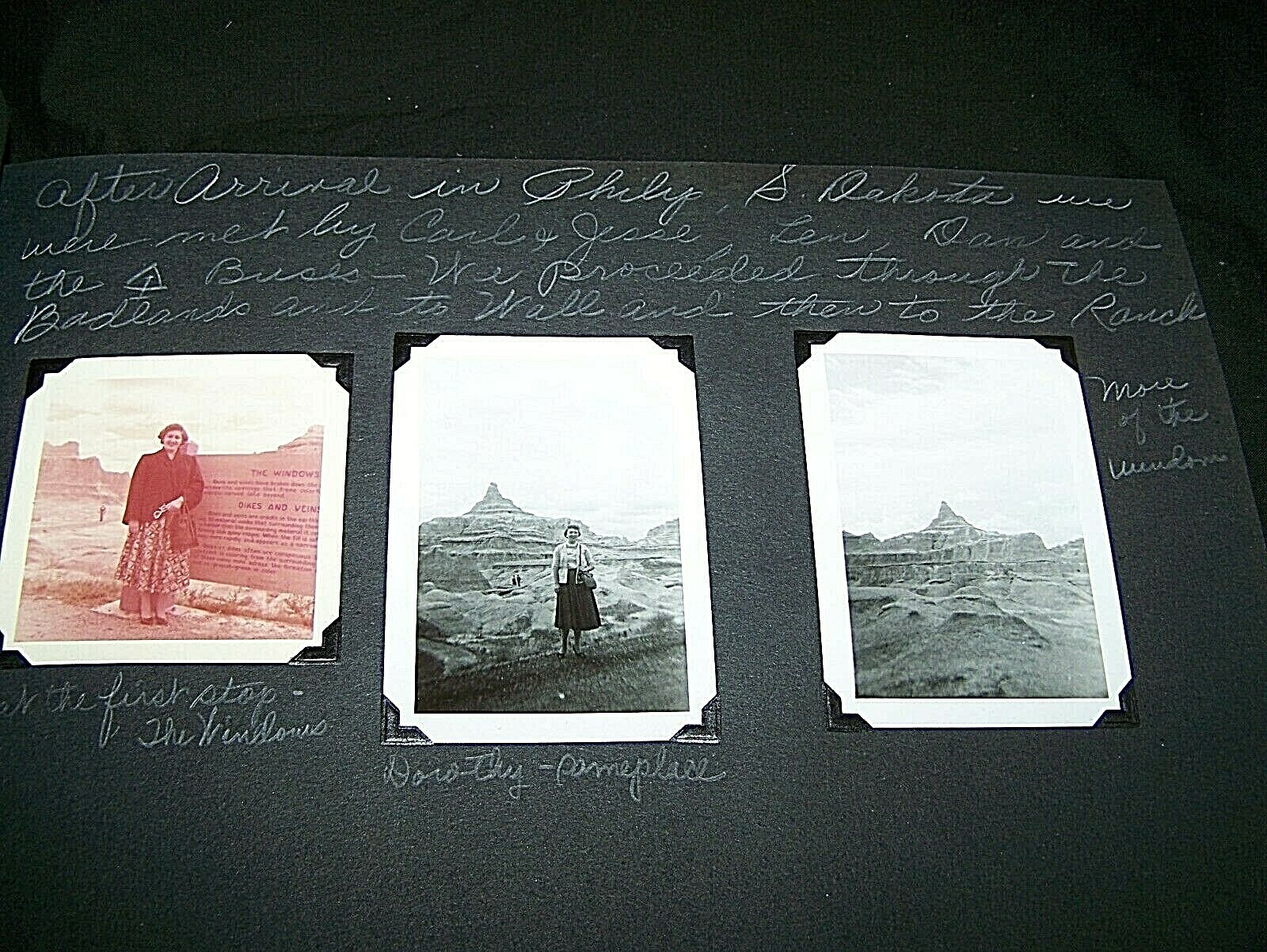1956 BLACK HILLS, SOUTH DAKOTA VACATION SCRAPBOOK~PHOTOS, POSTCARDS, BOOKLETS