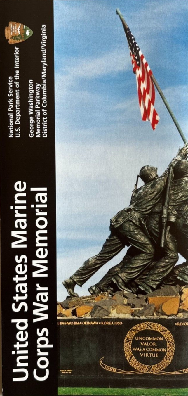2 in 1 MARINE CORPS WAR MEMORIAL/CARILLON NATIONAL PARK SERVICE UNIGRID BROCHURE