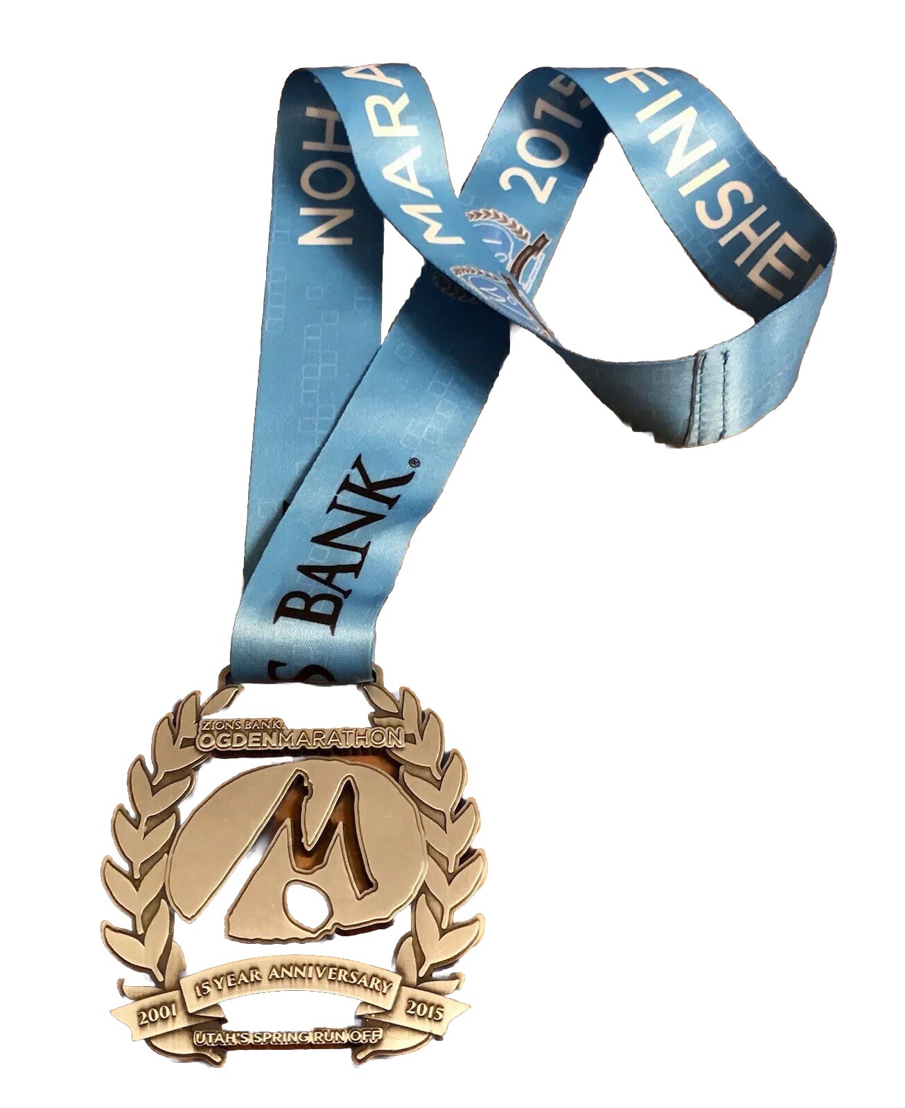 2015 Zion’s Bank Ogden Marathon Finisher 26.2 Mile Race Run Medal Award Utah UT