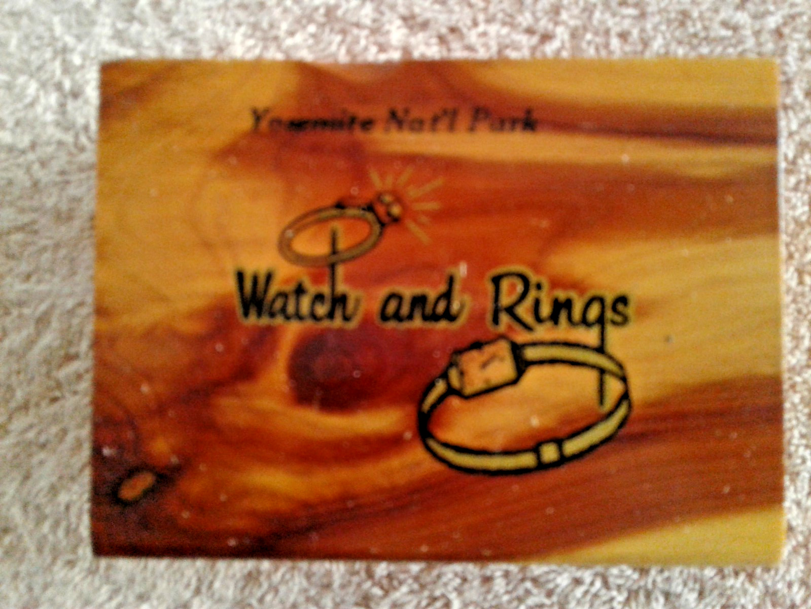 Vintage Yosemite National Park Cedar Souvenir Trinket Box 4x2x3