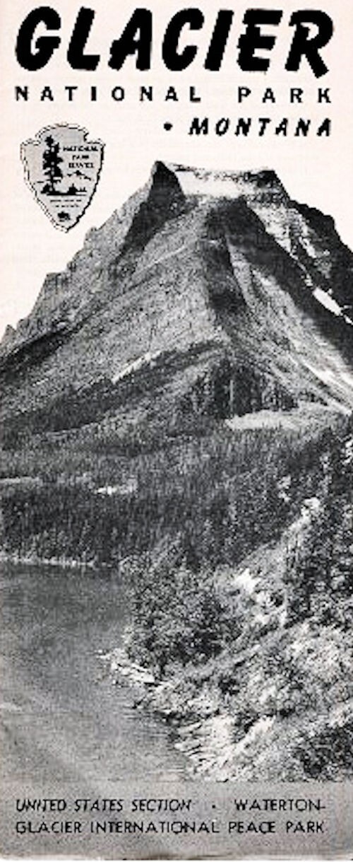 c1953-56 Glacier National Park, Montana US Dept of Interior Tourist Folder Map