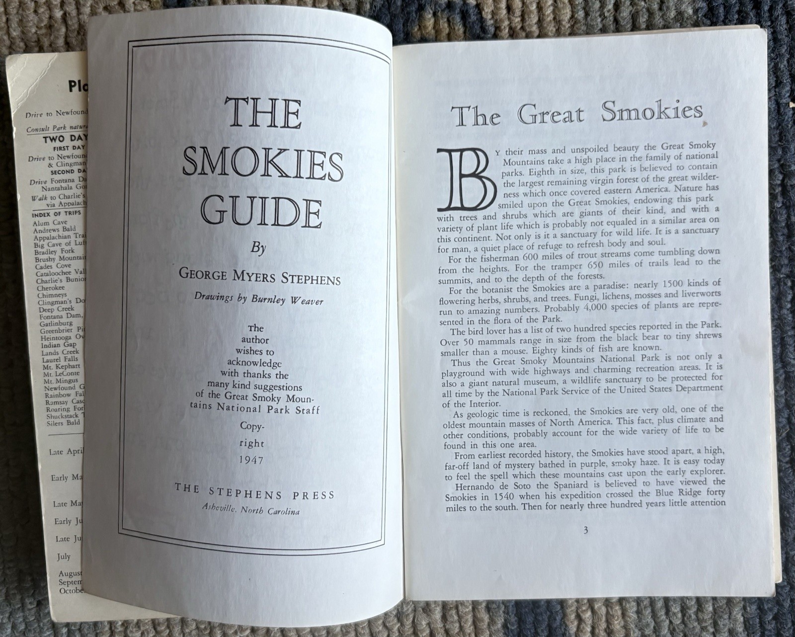 The Smokies Guide-Great Smoky Mountains National Park-George Myers Stephens 1947