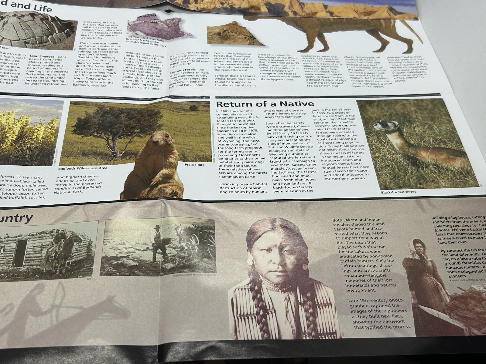 Badlands National Park Service South Dakota NPS Unigrid Brochure Foldout Map