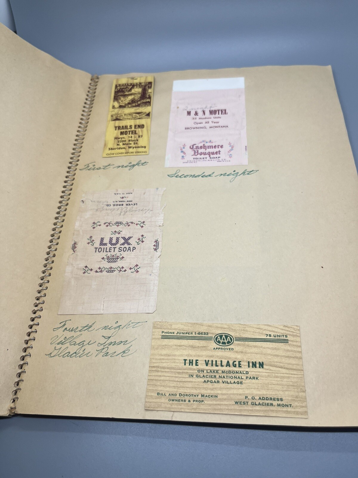 Vintage National Parks Scrap Book 1956 Glacier Yellowstone National Park