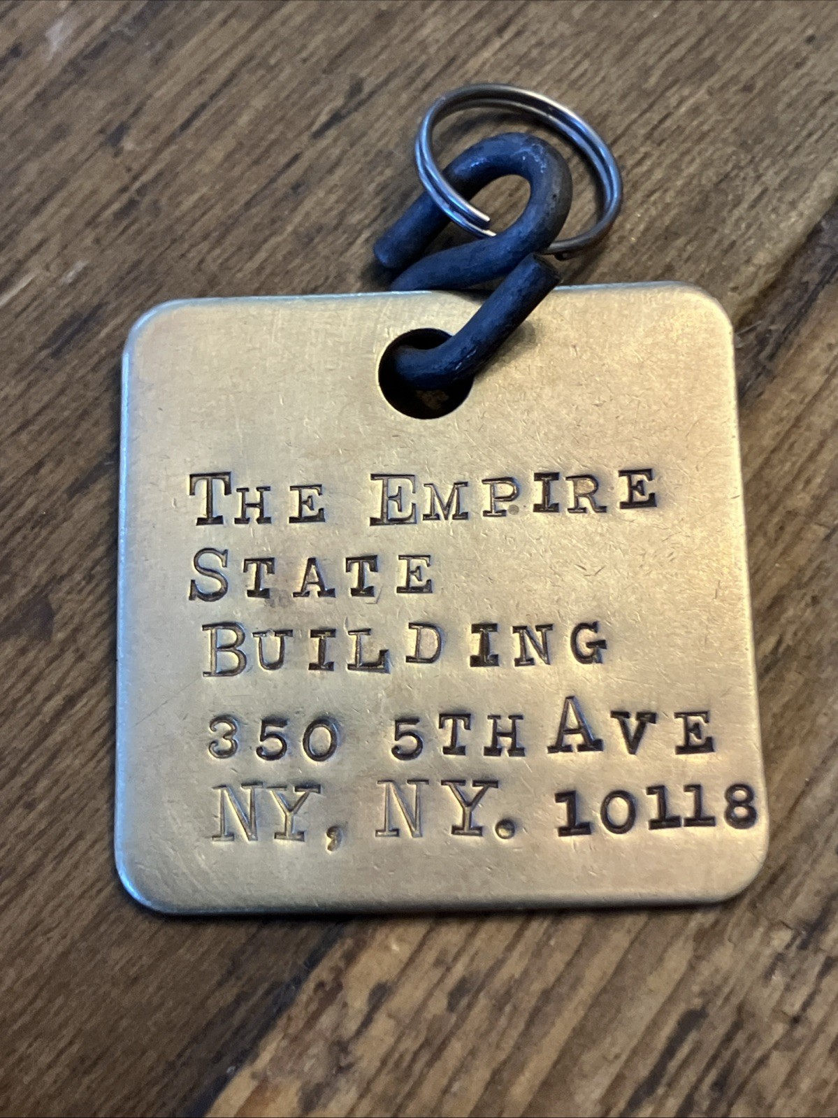 EMPIRE STATE BUILDING – Solid BRASS CUSTOM KEY FOB Vintage Hotel Style Marker