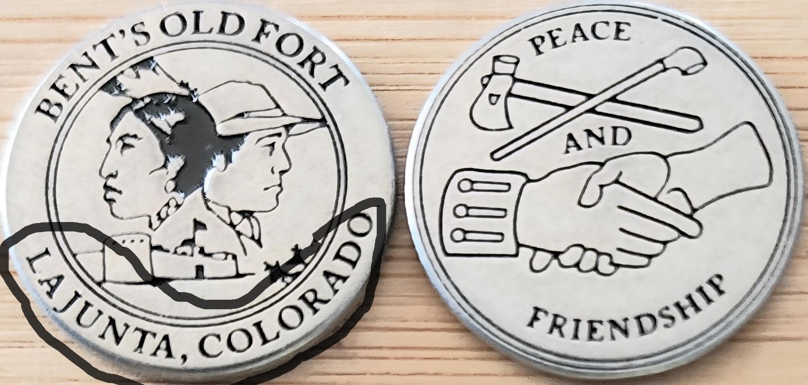 UPDATED DESIGN – BENT’S OLD FORT NATIONAL HISTORIC SITE – PARK TOKEN – COLORADO
