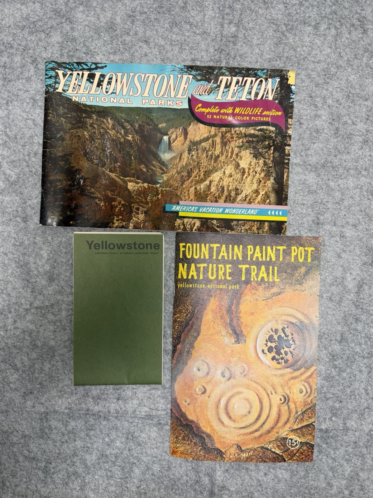 Vintage 1960s Yellowstone National Park memorabilia lot of 3