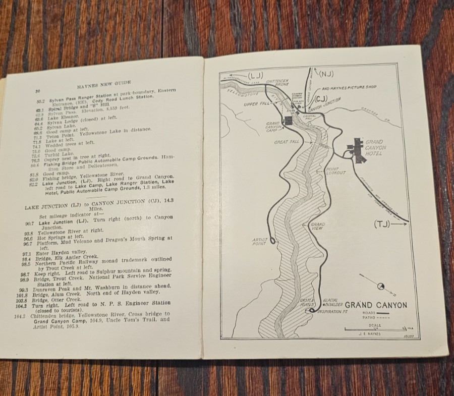 Vintage Haynes Yellowstone Park Guide Illustrated w/ Map Collectable
