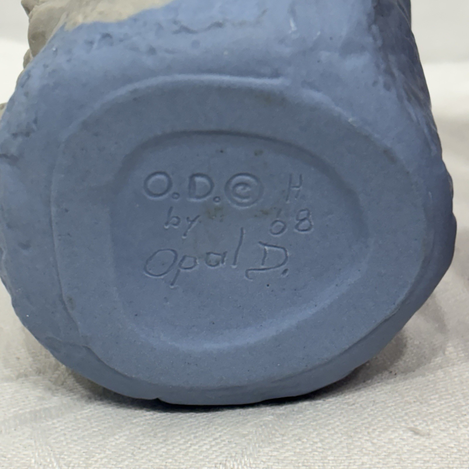 Vintage Mt. Rushmore 3-D Ceramic Pottery O.D. ’68 (Opal D.) Blue Mug 3.5″