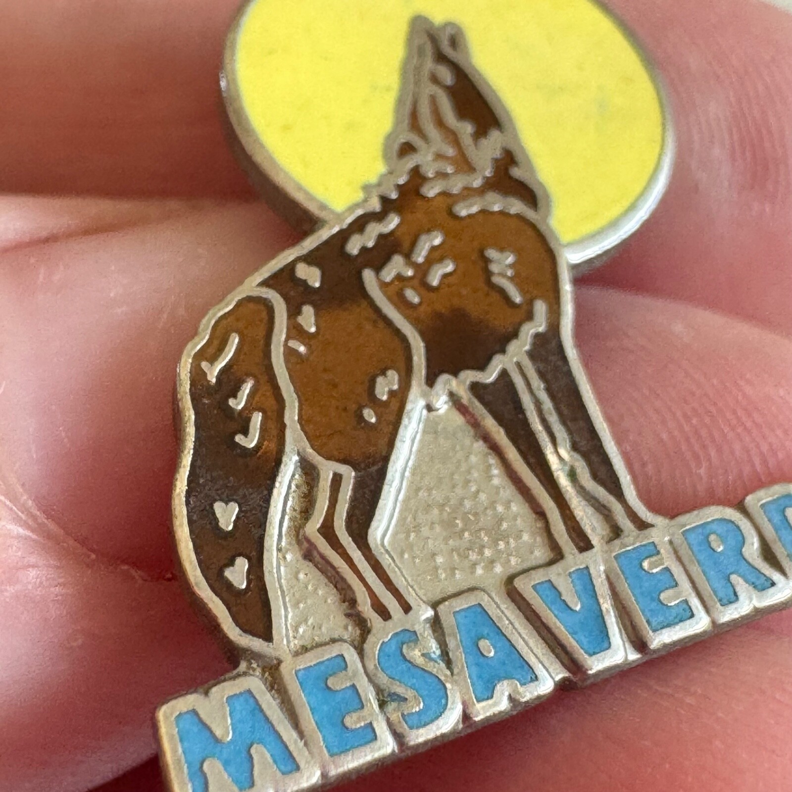 Vintage Mesa Verde National Park Howling Wolf Colorado Lapel Pin