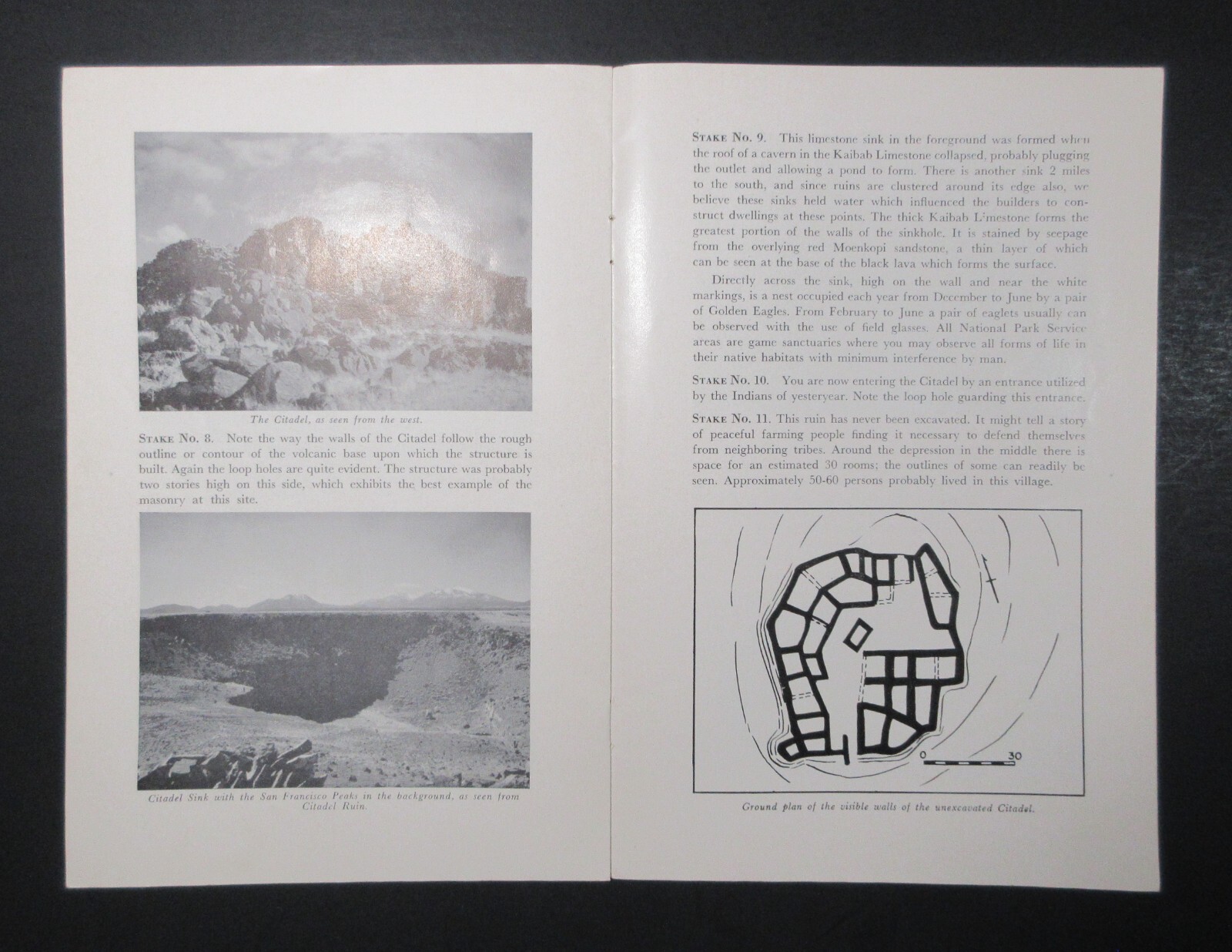 1956 Wupatki National Monument Guide to Ruins Trail to Citadel – Nalakihu