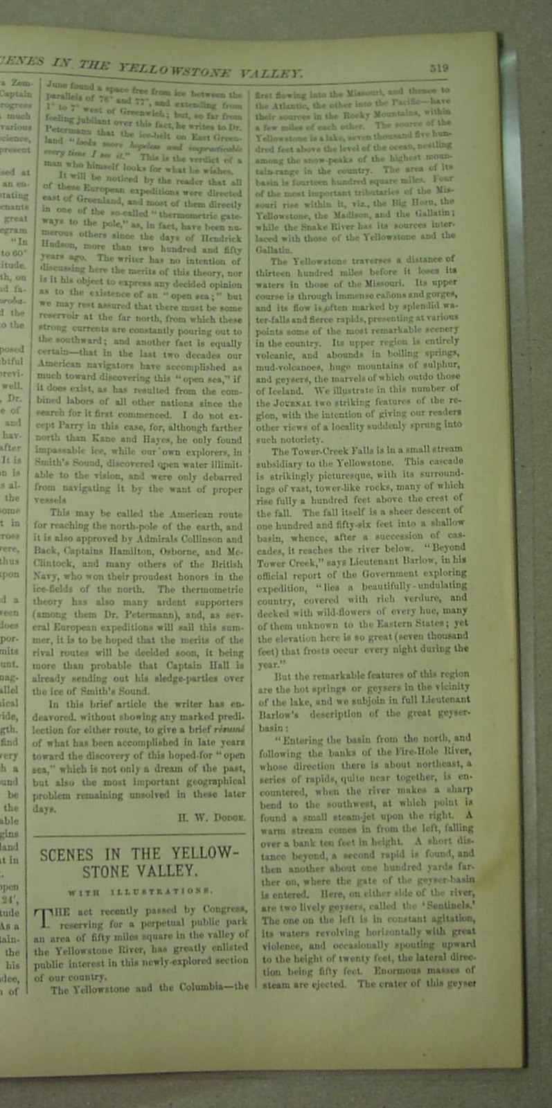 1872 – YELLOWSTONE PARK, at its beginning! Mary Sommerville, woman scientist