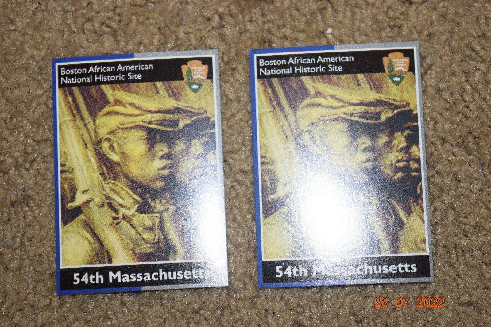 One (1) NPS BOSTON AFRICAN AM NTL HISTORIC SITE, “54th MASSACHUSETTS,” CARD, NEW
