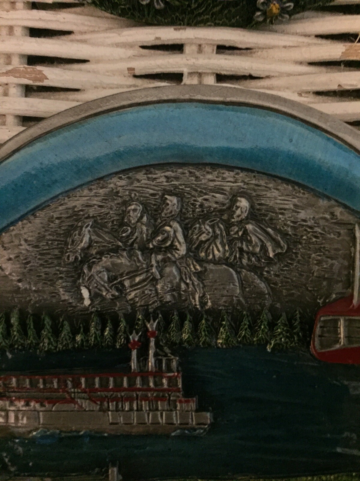 Stone mountain national park 3.75 inch pewter commemorative plate/stand-SCARCE