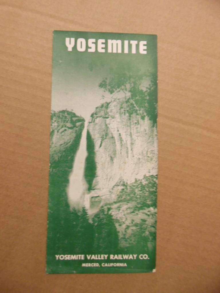 1942 Yosemite Valley Railway Timetable Californai WWII Era National Park Vintage