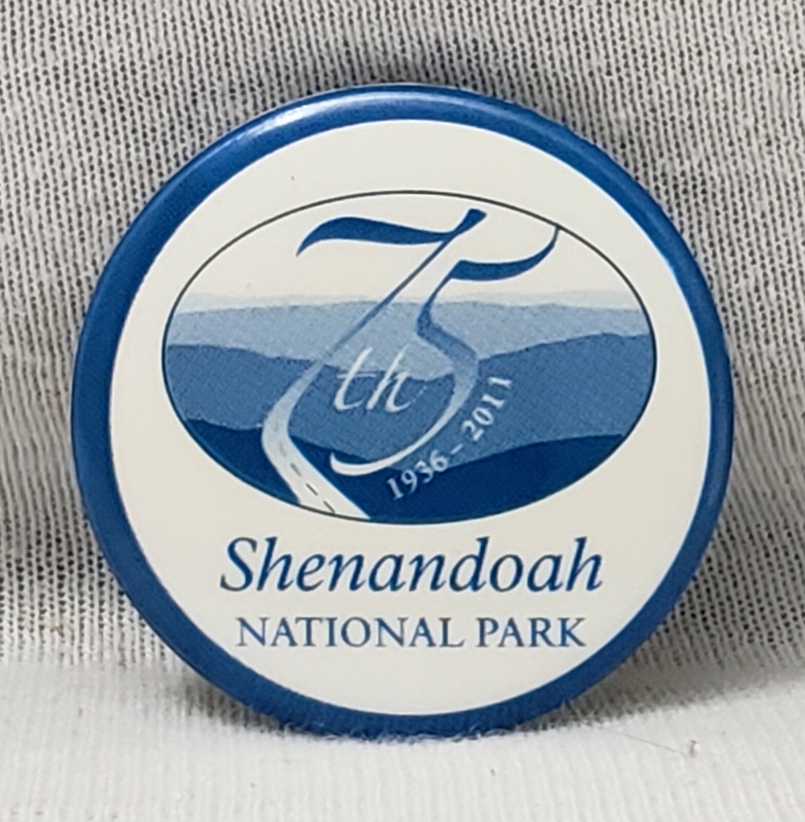 Shenandoah National Park 75th Anniversary Pin 1936 2011 Virginia Blue Ridge Mtns