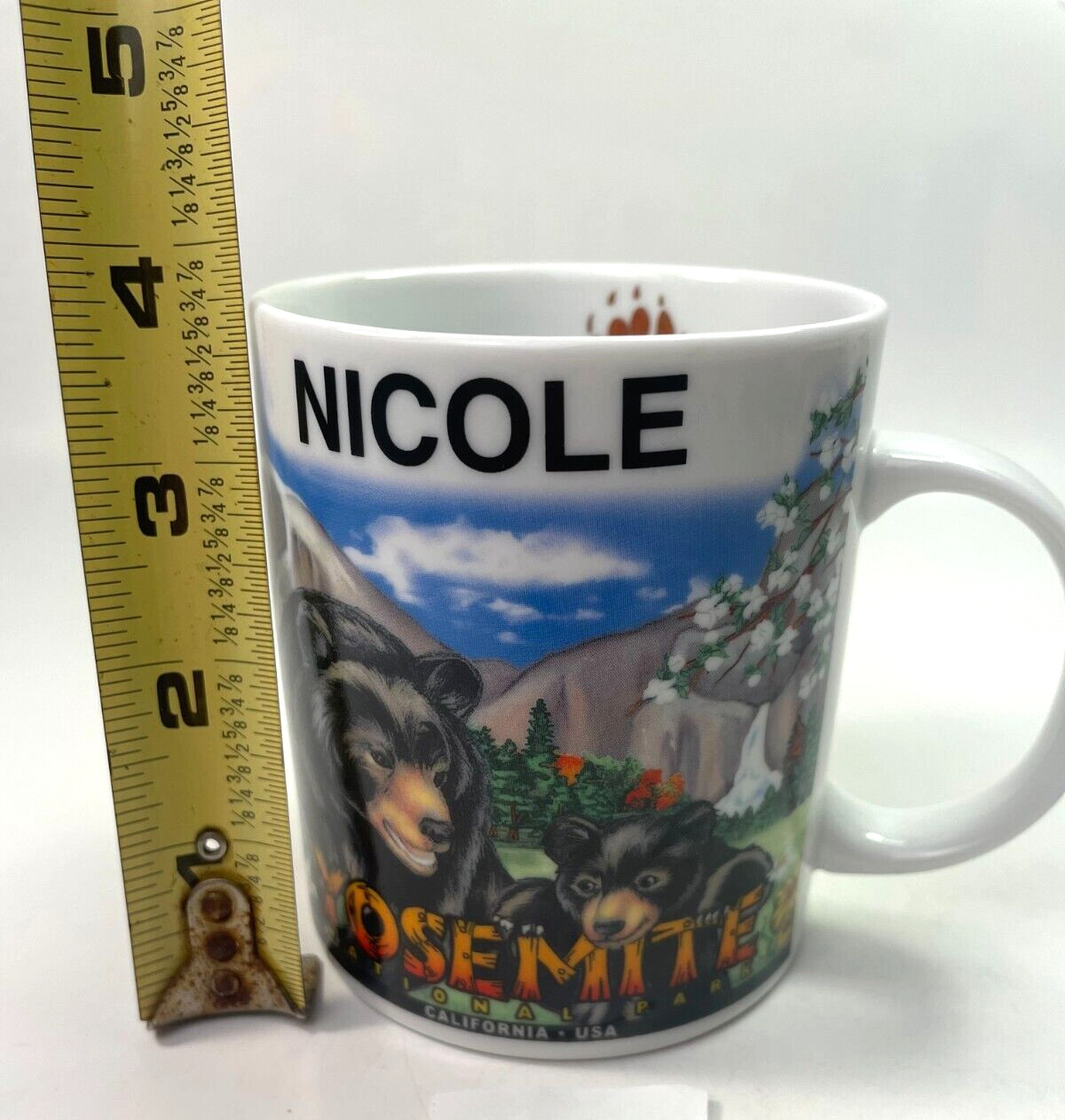 Yosemite National Park Mug Personalized Nicole Depicting Bear Animal 12oz C78