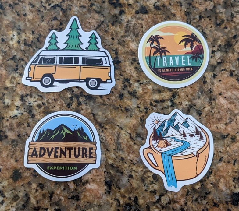 A set of Camping Outdoor Sticker Decals