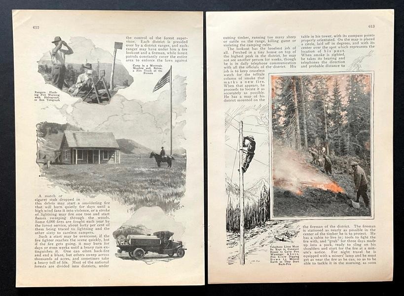 “Life of a Forest Ranger” 1925 article National Park fire fighting & prevention