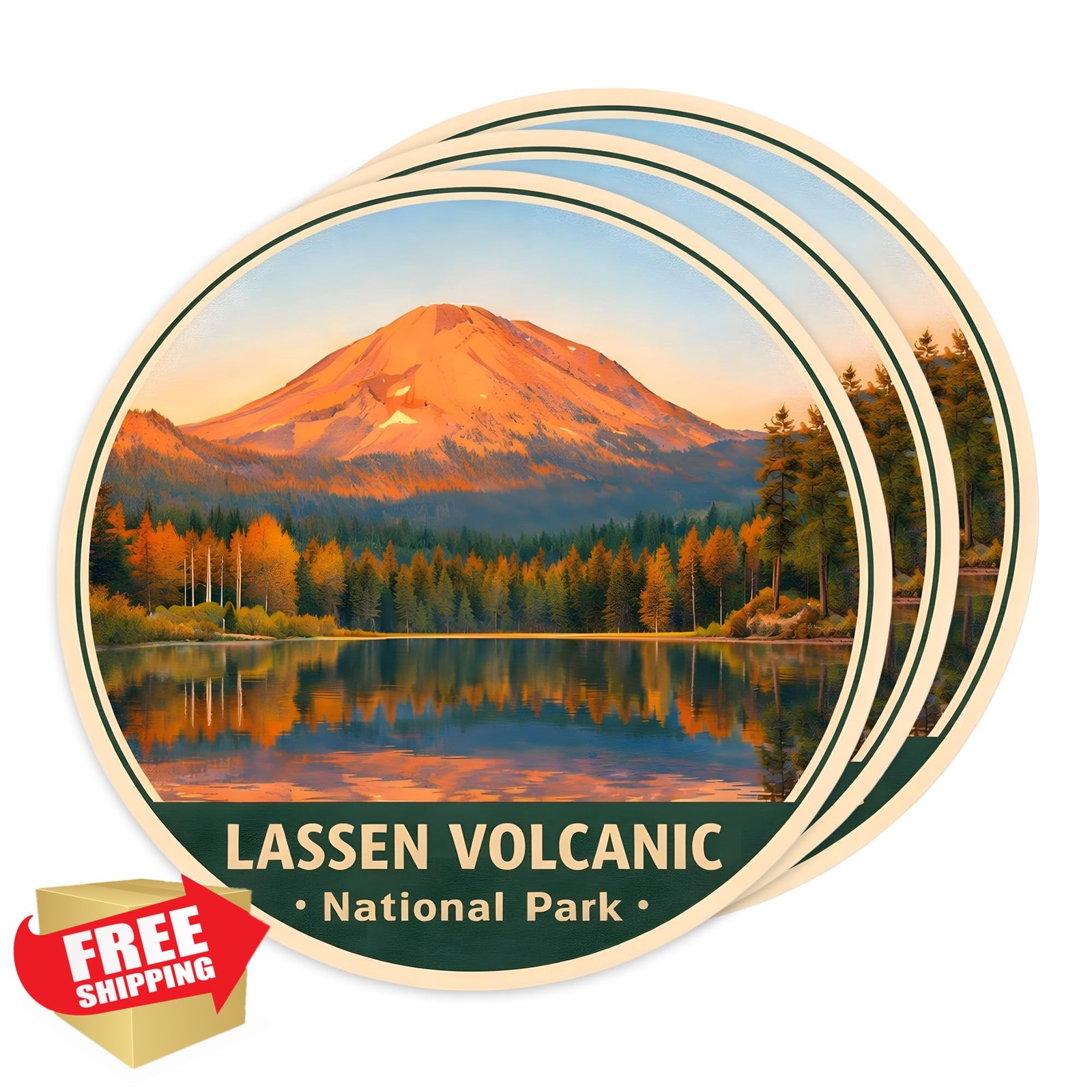 LUXTEE উত্তেজনা National Park Sticker Lassen Volcanic