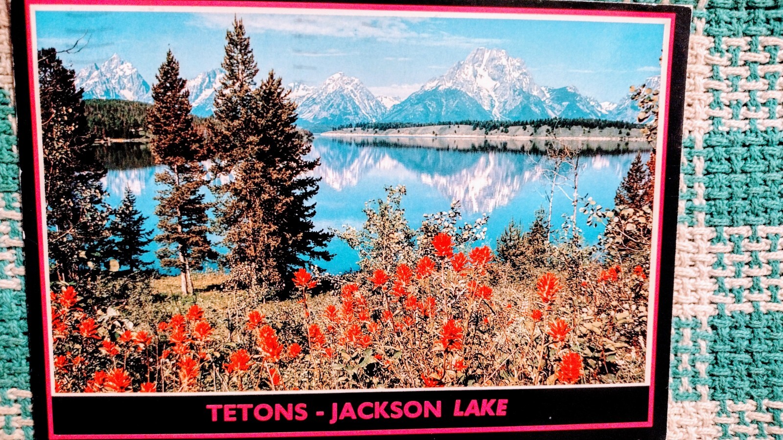 BEAUTIFUL POST CARD TETONS-JACKSON LAKE WYOMING.GRAND TETON NATIONAL PARK