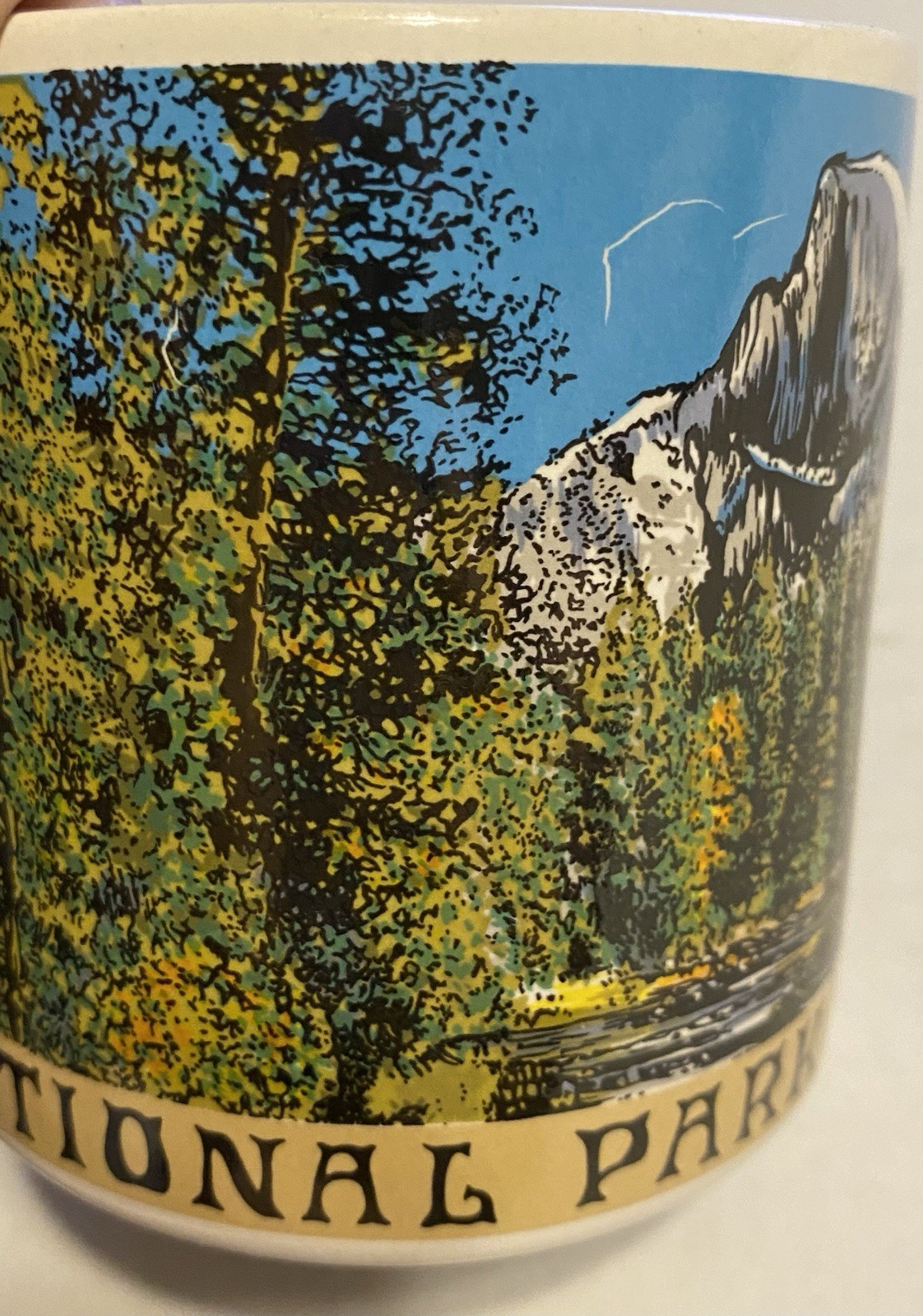 VTG Yosemite National Park California Waterfall Coffee Tea Cup Ceramic Mug 8oz