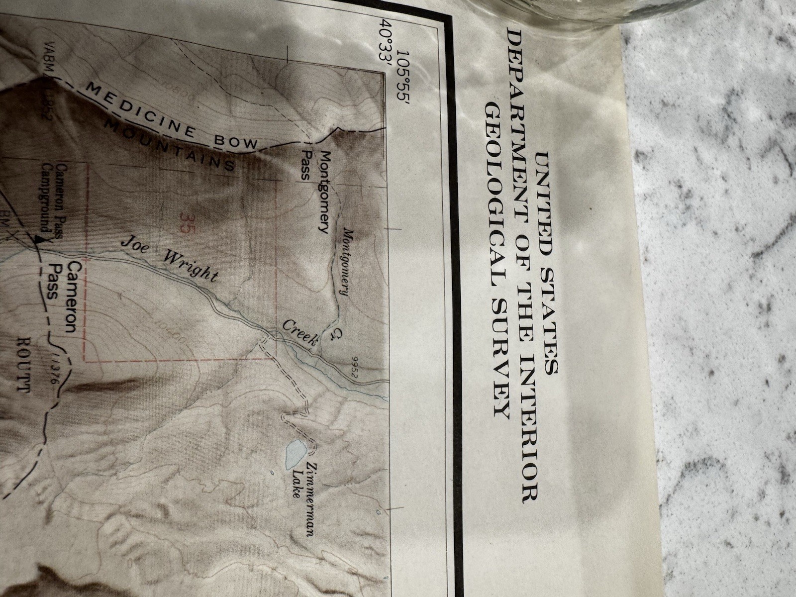 Vintage 1961 Rocky Mountain National Park Map Geological Survey BH
