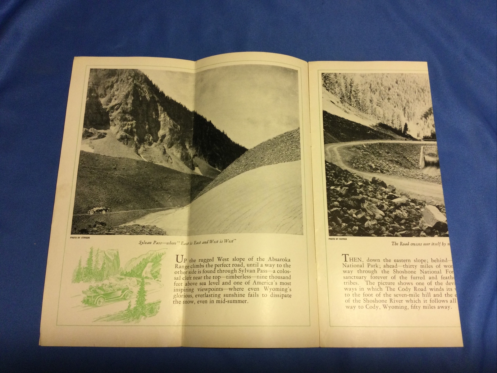1927 BURLINGTON ROUTE RAILROAD TRAVEL TOUR BROCHURE THE CODY ROAD TO YELLOWSTONE