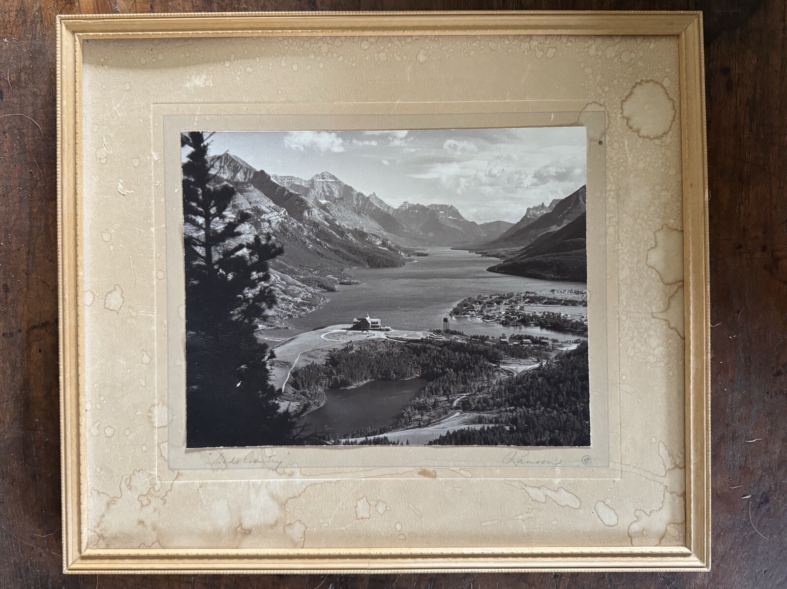 VTG 1950s Waterton Lakes Prince of Wales Hotel B&W Photo Denny Ranson Edmonton