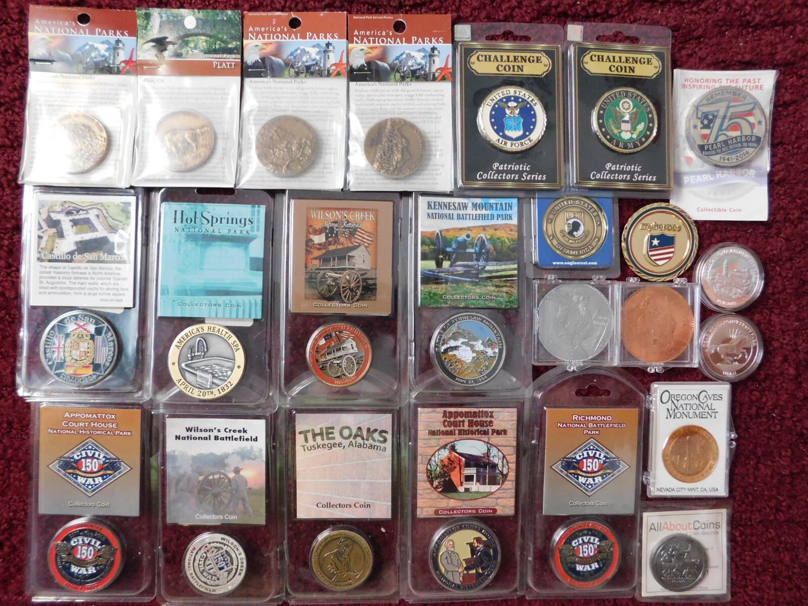 [24] NATIONAL PARK SERVICE COMMEM COINS/MEDALS+++ – MOST in ORIG PLASTIC HOLDERS