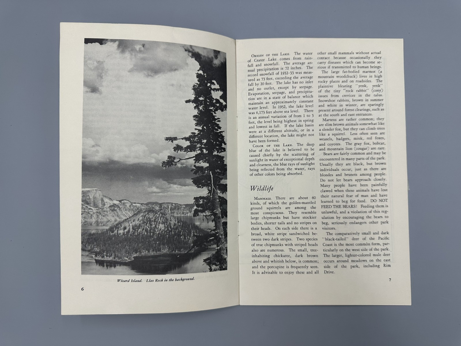 1956 CRATER LAKE National Park OREGON Travel BROCHURE Vintage
