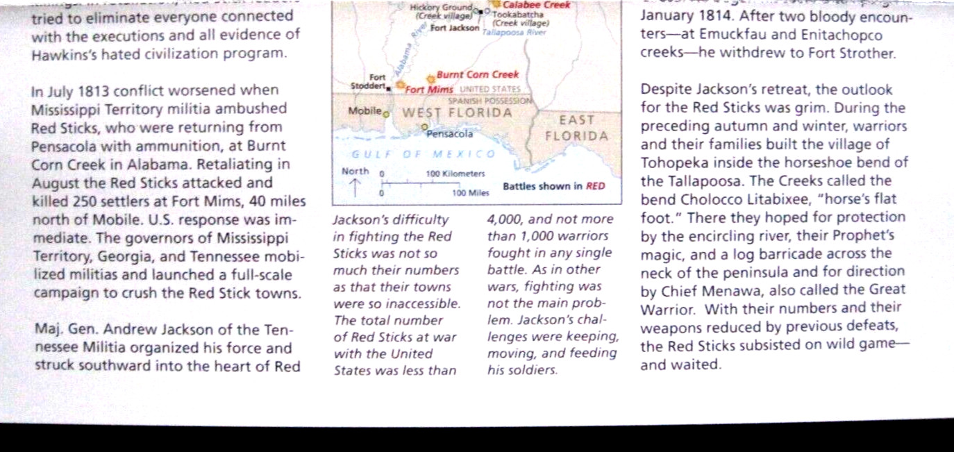 Horseshoe Bend National Military Park National Park Service Unigrid Brochure Map