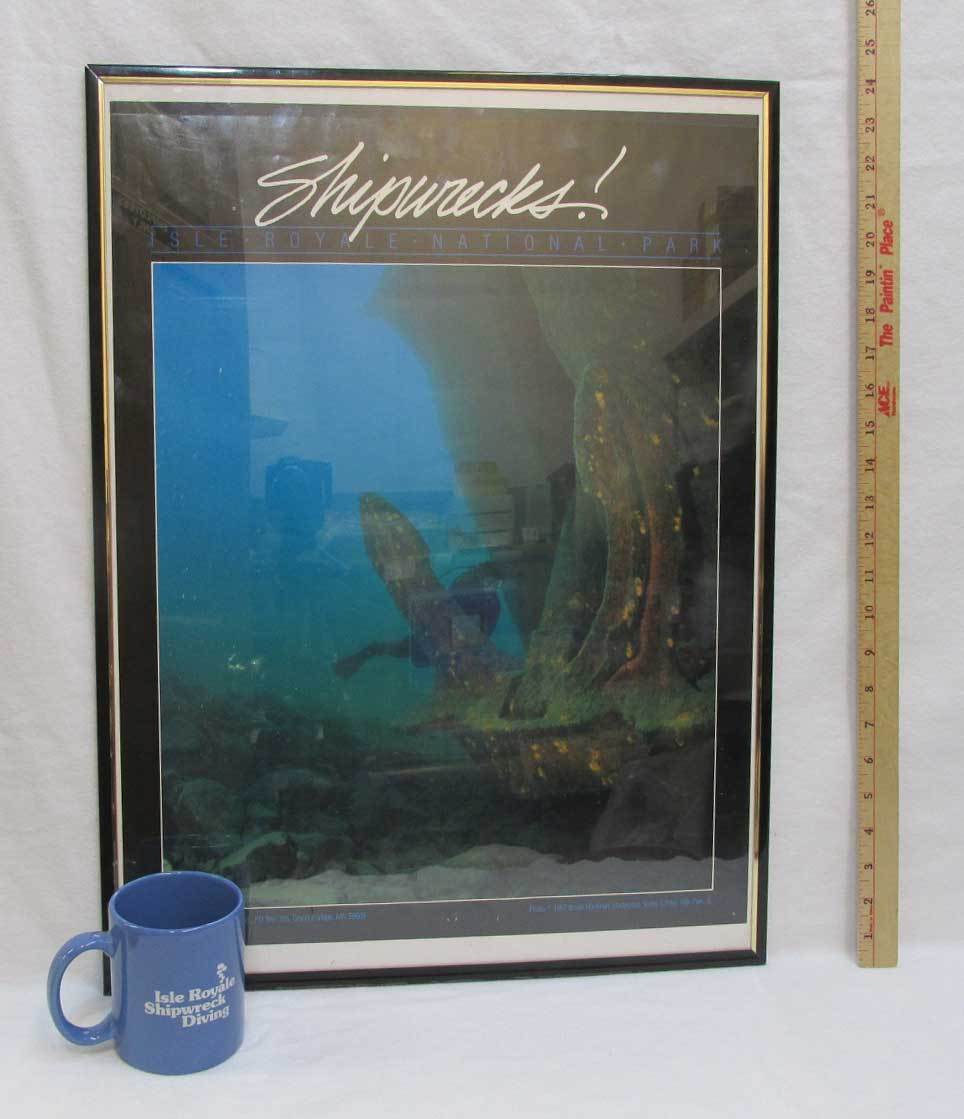 Isle Royale National Park Framed Poster & Coffee Cup Mug Lot 2 Minnesota MN 1987