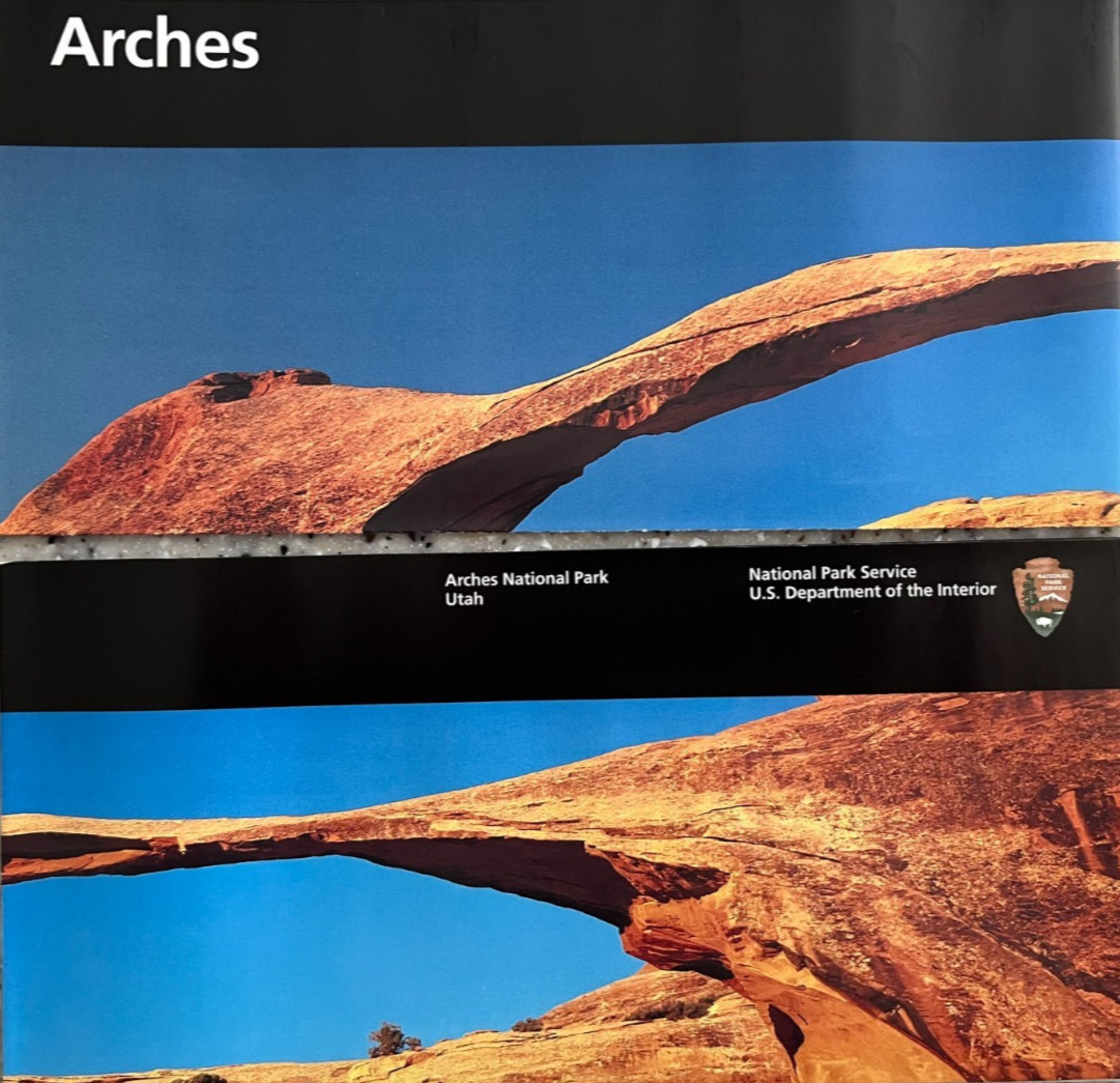 Newest ARCHES NP – Utah NATIONAL PARK SERVICE UNIGRID BROCHURE/MAP GPO 2025