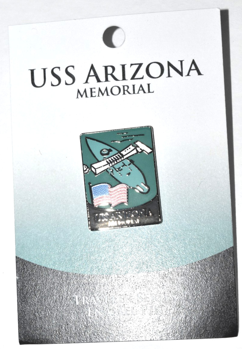 NPS “USS ARIZONA Memorial,” Lapel Pin (0.75″ x 1.00″ Oval) New on Original Card