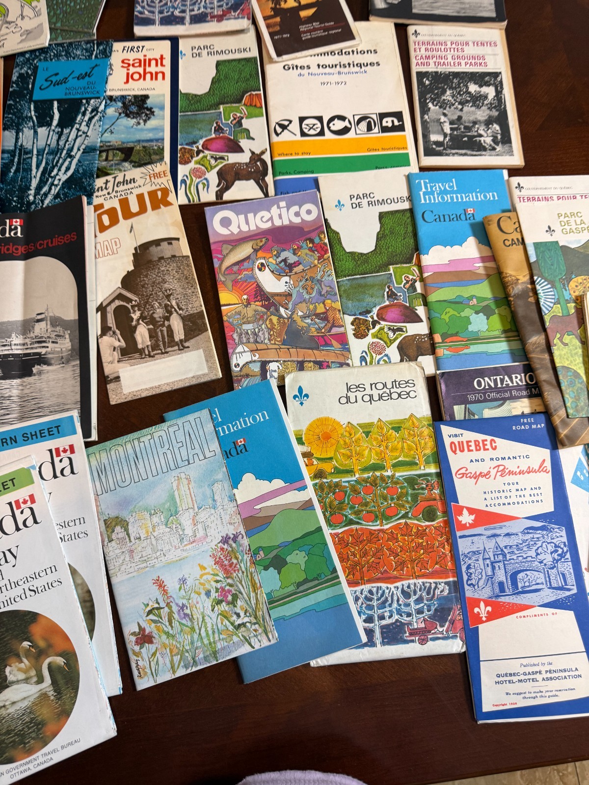 Vtg Canada Travel Maps Brochures Lot 1960s-70s Quebec Ontario Montreal Parks