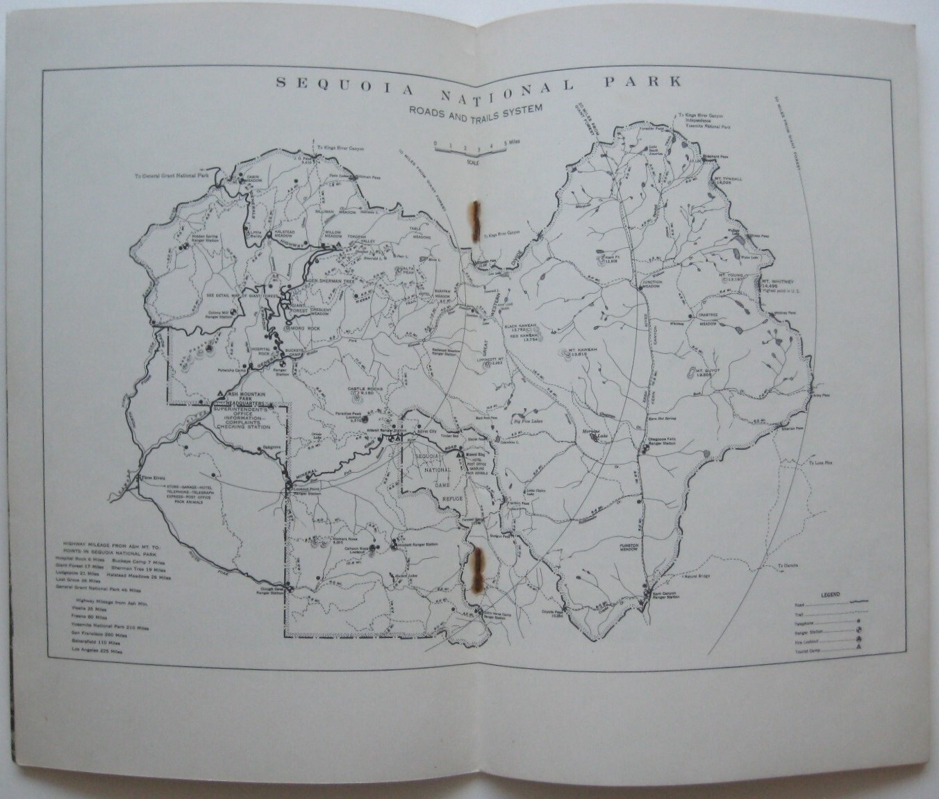 Official 1939 SEQUOIA NATIONAL PARK Guide Book Maps Trails Photos Sherman Tree