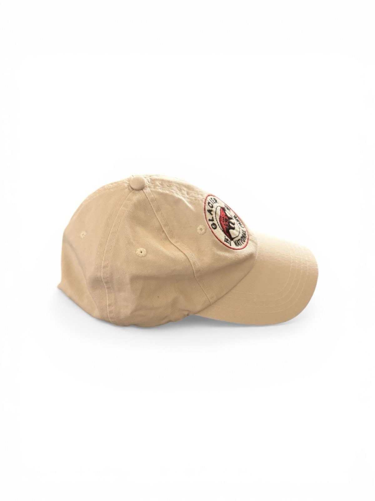 Glacier National Park Canvas Hat Bear Embroidered Beige Cap National Parks Theme