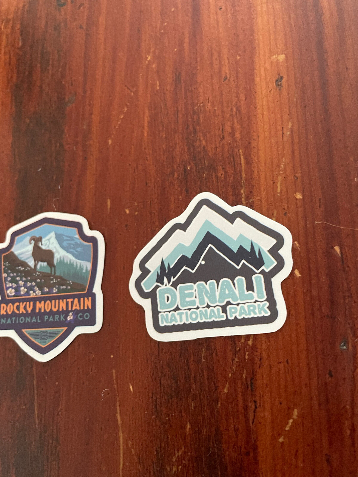 2 Set Rocky Mountain & Denali National Park Outdoor Wilderness Sticker Decal