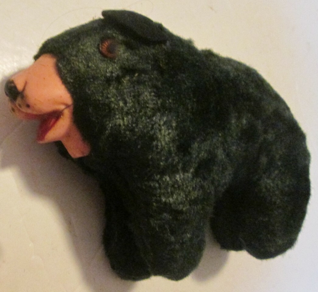 Vintage National Park Souvenir plush Grizzly BEAR 8″ long, Rubber Snout