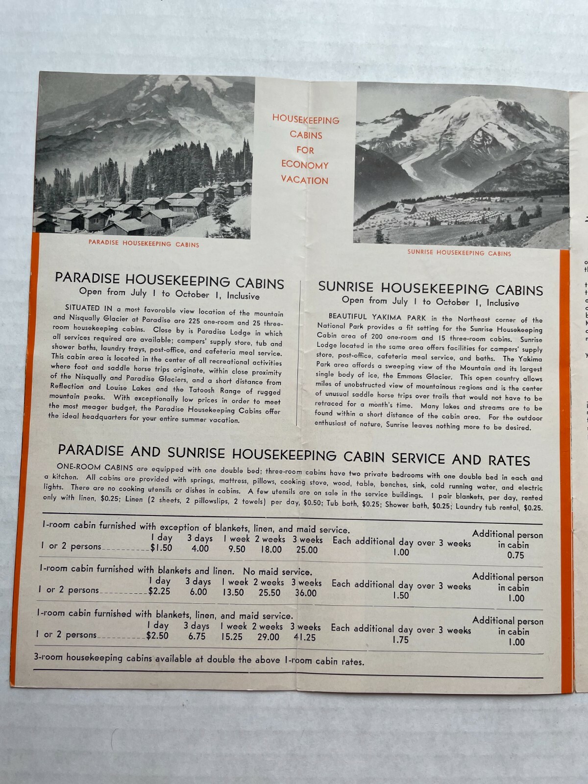 1933 Travel Brochure for Rainier National Park in Washington Great Old Pics