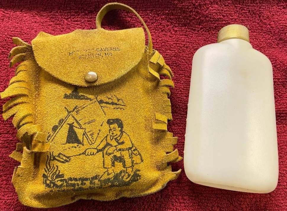 Vintage Bloom Brothers Leather Bag & Canteen Colorado Tassel early 1900’s B29