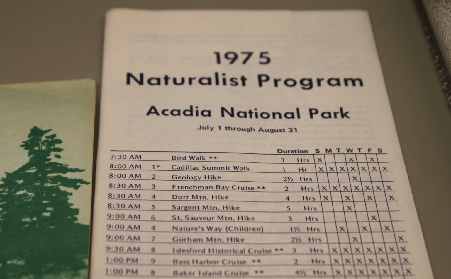 Acadia National Park Travel Brochures 1975